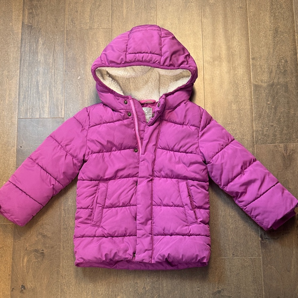 Primary Kids Magenta Puffer Jacket